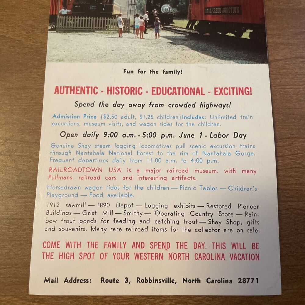Vintage 1970s Bear Creek Scenic Railroad Travel Brochure Card - Picture 7 of 9
